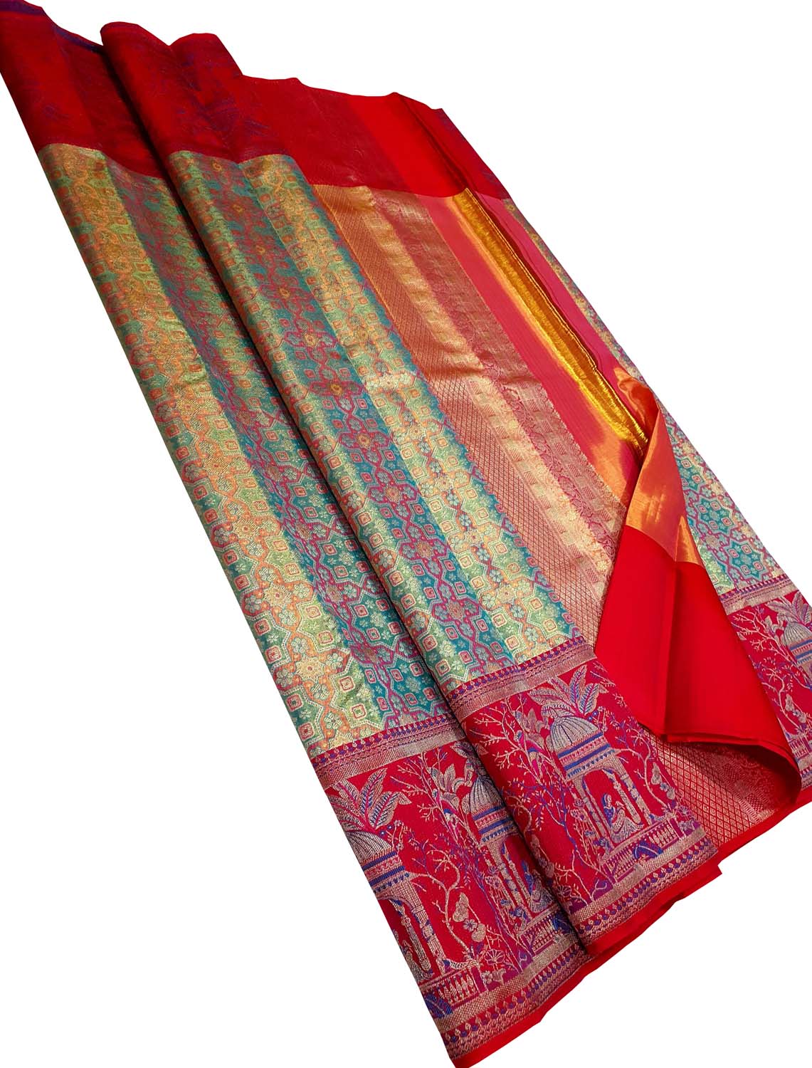Exquisite Blue Kanjeevaram Handloom Pure Tissue Silk Saree - Luxurion World