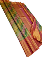 Exquisite Multicolor Kanjeevaram Handloom Pure Tissue Silk Saree - Luxurion World