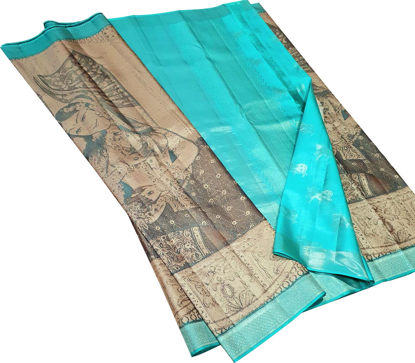 Blue And Pastel Kanjeevaram Handloom Pure Silk Saree - Luxurion World