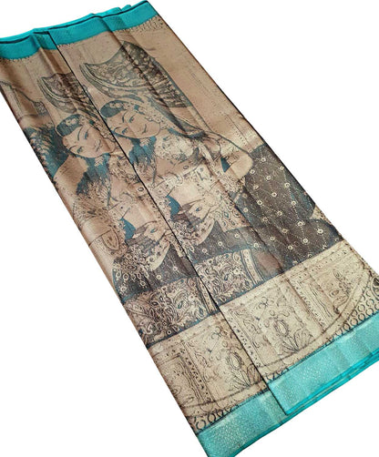 Blue And Pastel Kanjeevaram Handloom Pure Silk Saree - Luxurion World