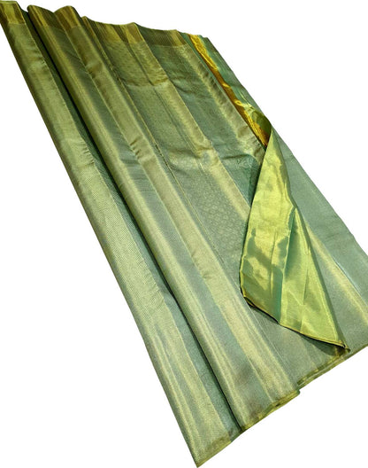Green Kanjeevaram Handloom Pure Tissue Silk Saree - Luxurion World