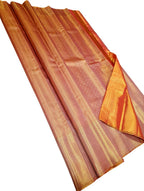 Pink Kanjeevaram Handloom Pure Tissue Silk Saree - Luxurion World