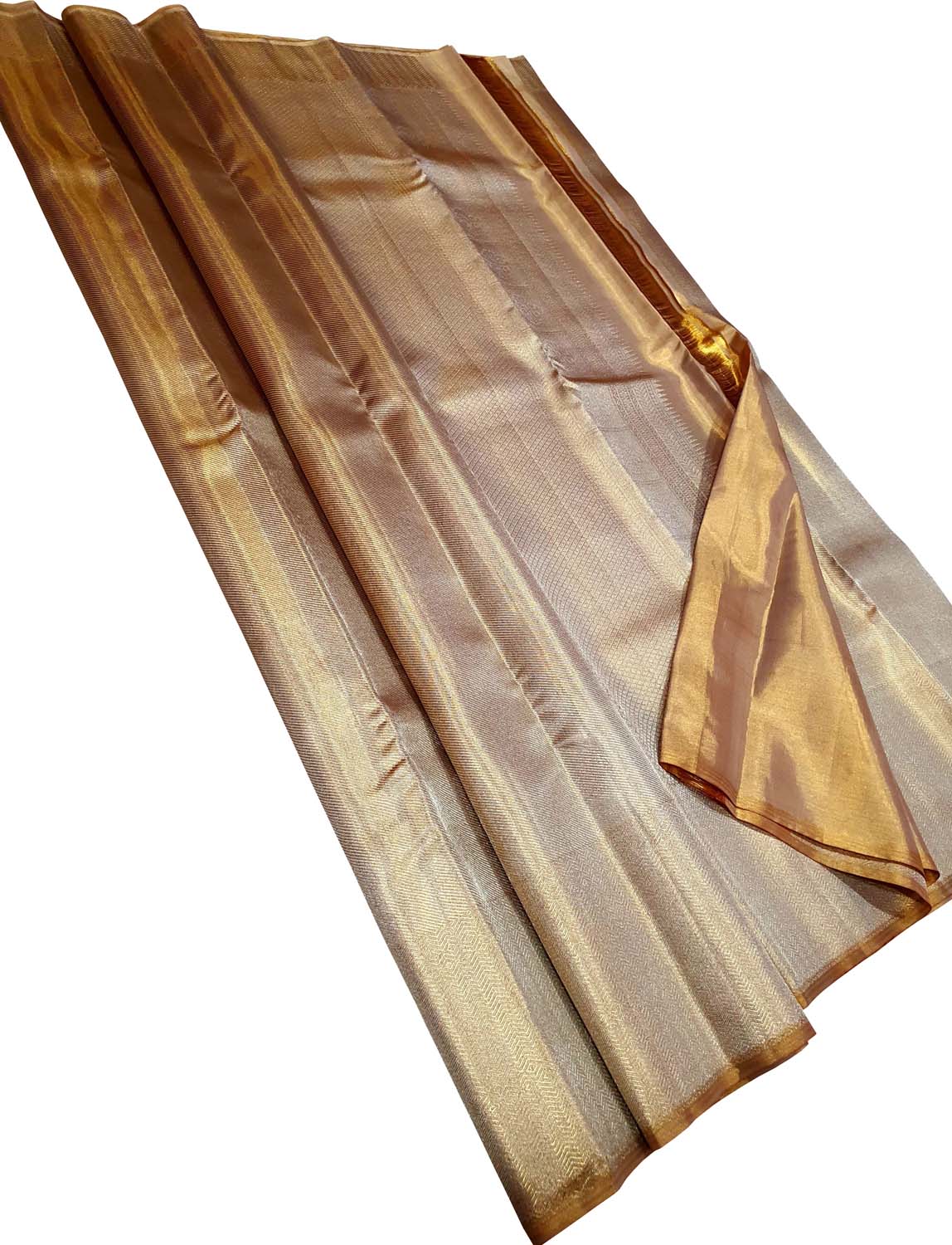 Golden Kanjeevaram Handloom Pure Tissue Silk Saree - Luxurion World