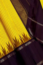 Yellow Handloom Kanjeevaram Pure Silk Saree - Luxurion World
