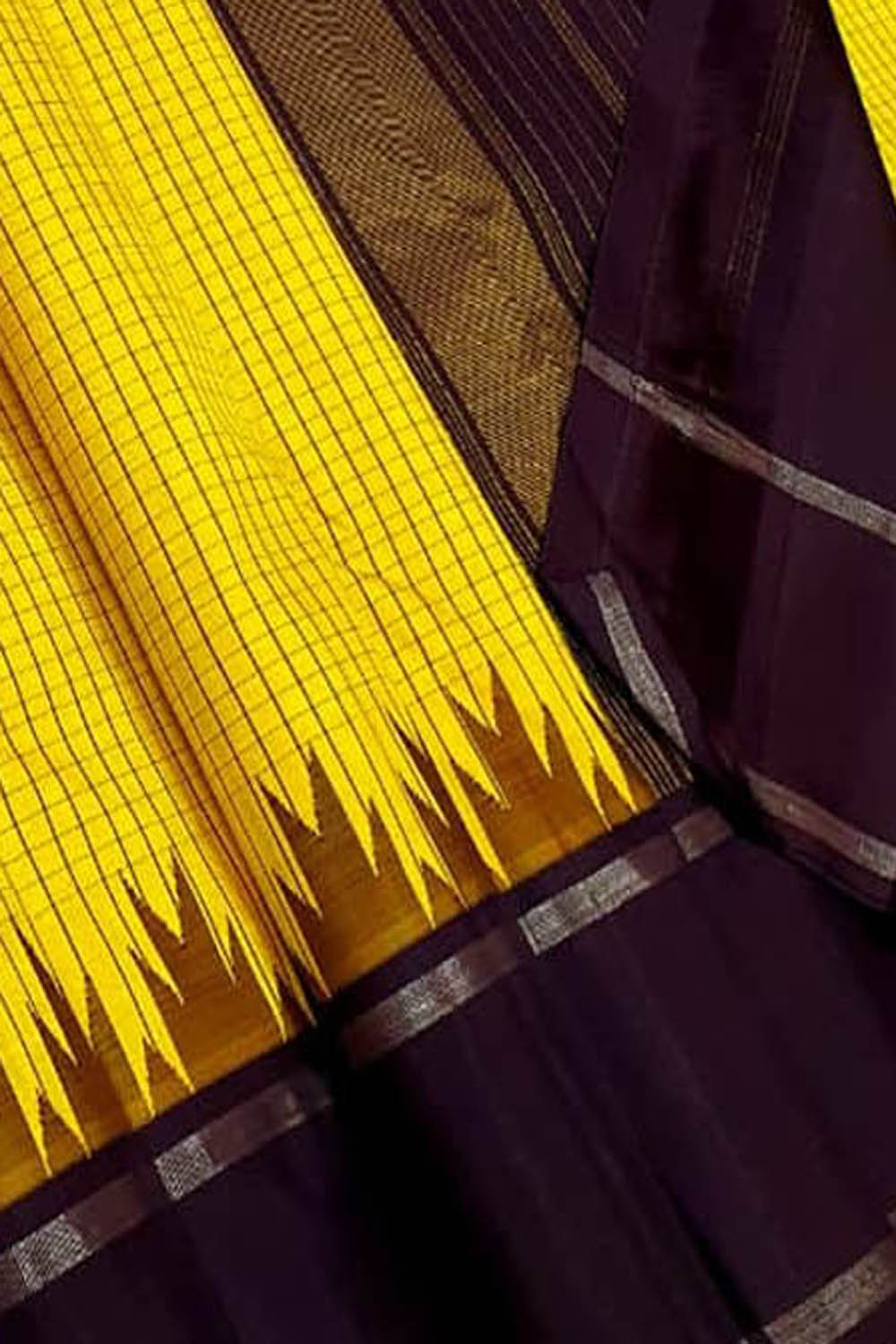 Yellow Handloom Kanjeevaram Pure Silk Saree - Luxurion World