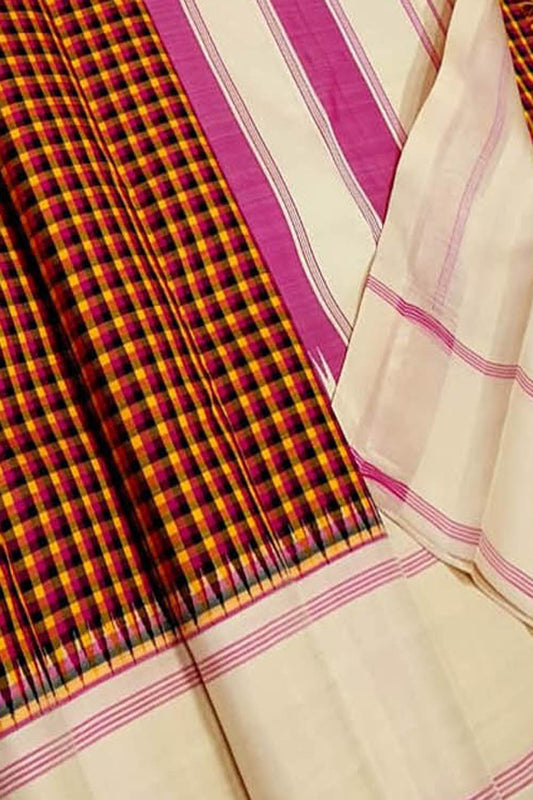 Multicolor Kanjeevaram Pure Silk Saree - Luxurion World