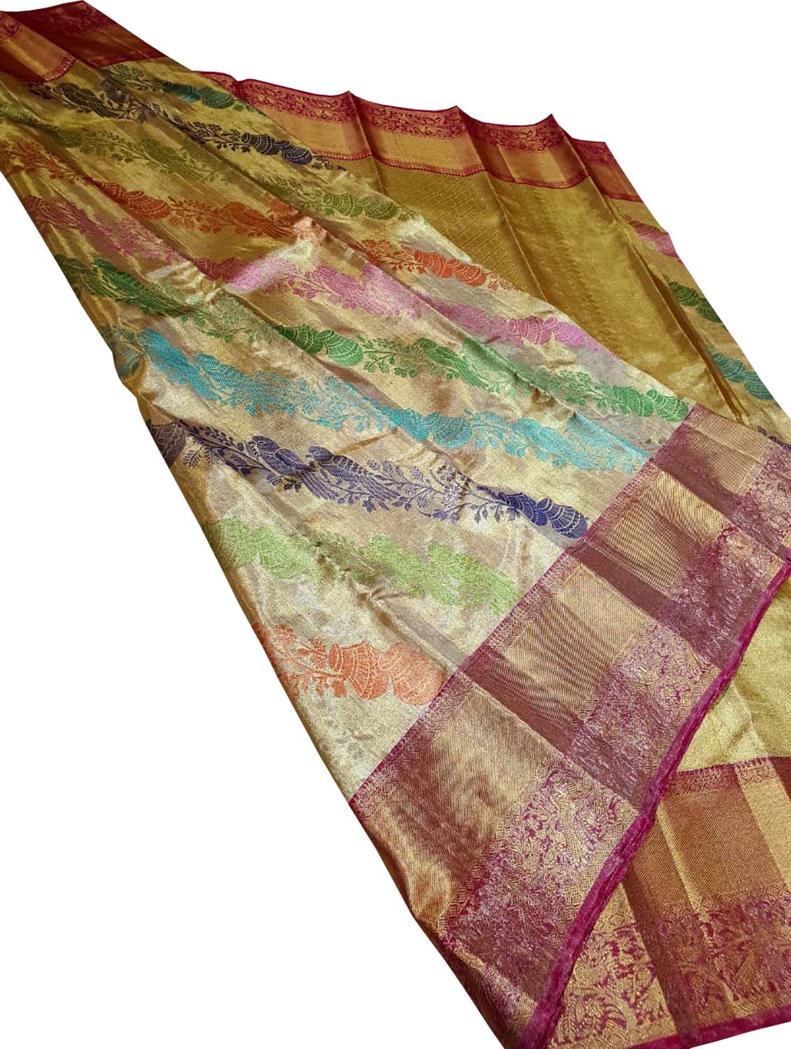 Exquisite Multicolor Kanjeevaram Handloom Pure Silk Saree - Luxurion World