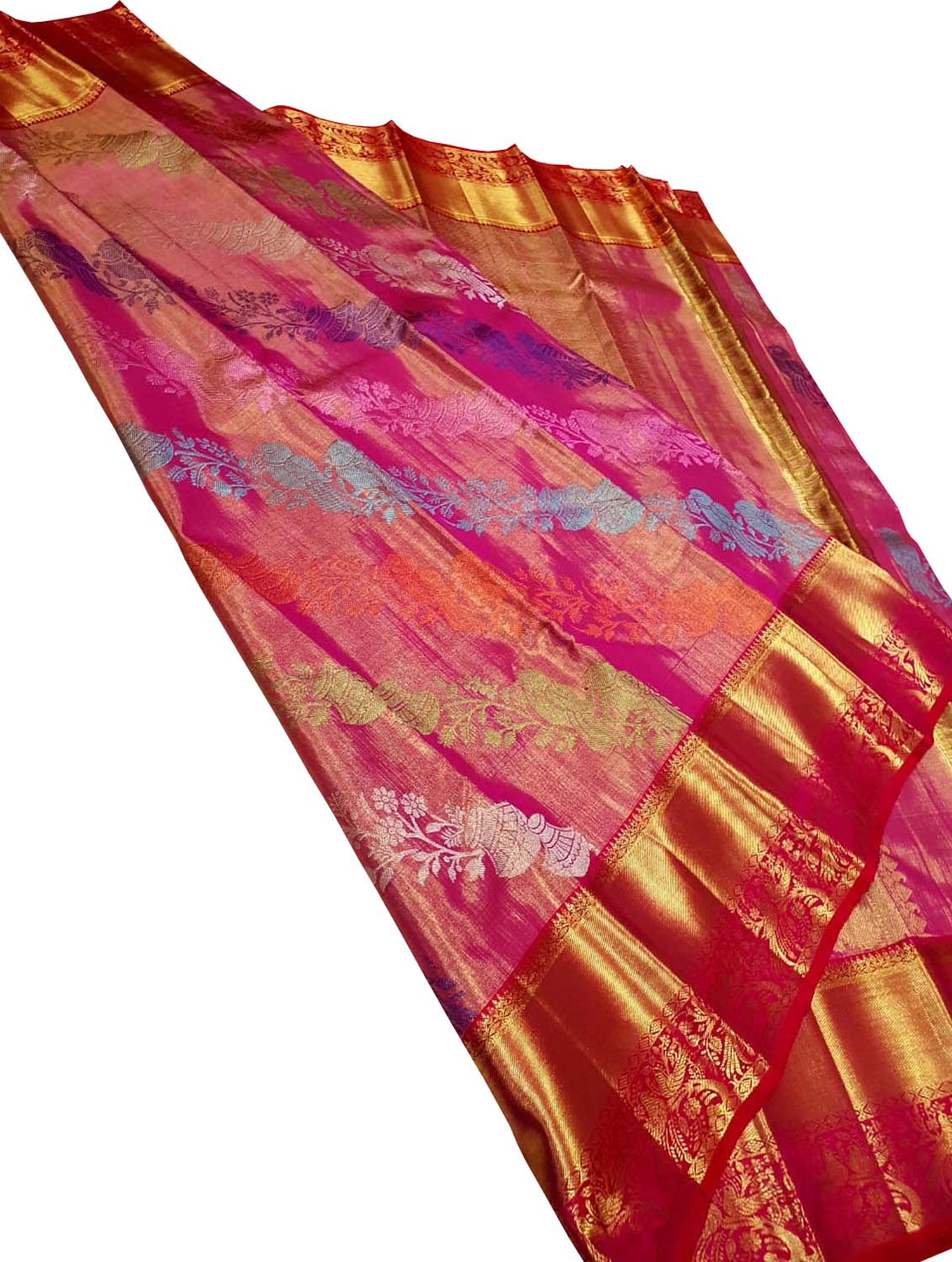 Exquisite Pink Kanjeevaram Handloom Pure Silk Saree - Luxurion World