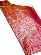 Exquisite Pink Kanjeevaram Silk Saree - Handloom Beauty - Luxurion World