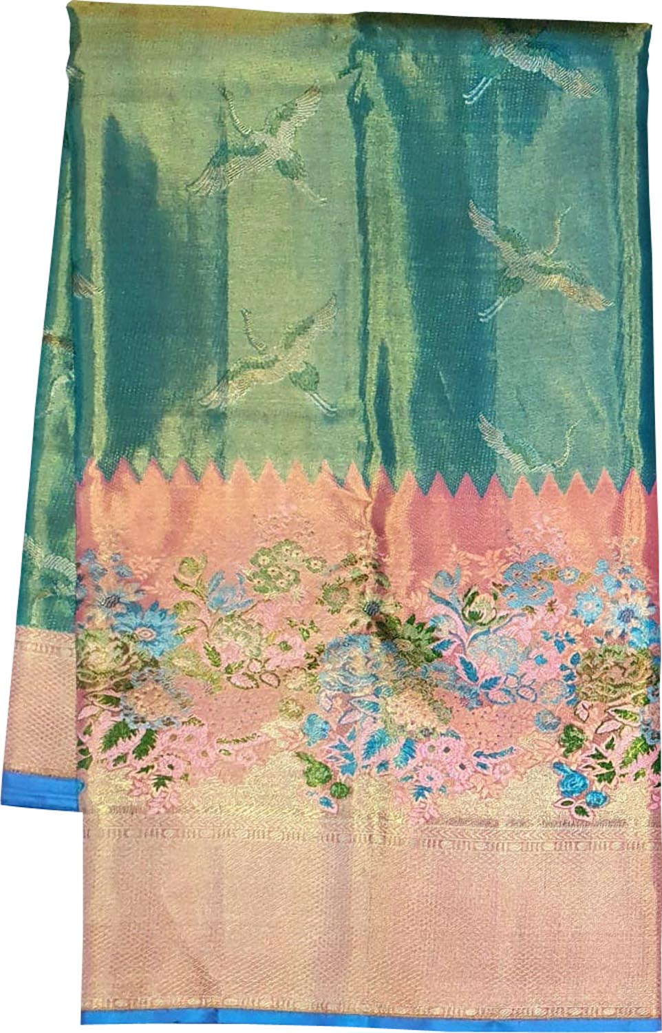 Blue Silk Kanjeevaram Saree - Handloom Elegance - Luxurion World
