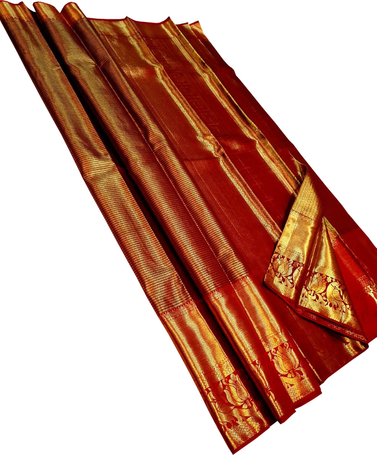 Elegant Maroon Pure Tissue Silk With Real Gold Zari Handloom Kanjeevaram Saree - Luxurion World