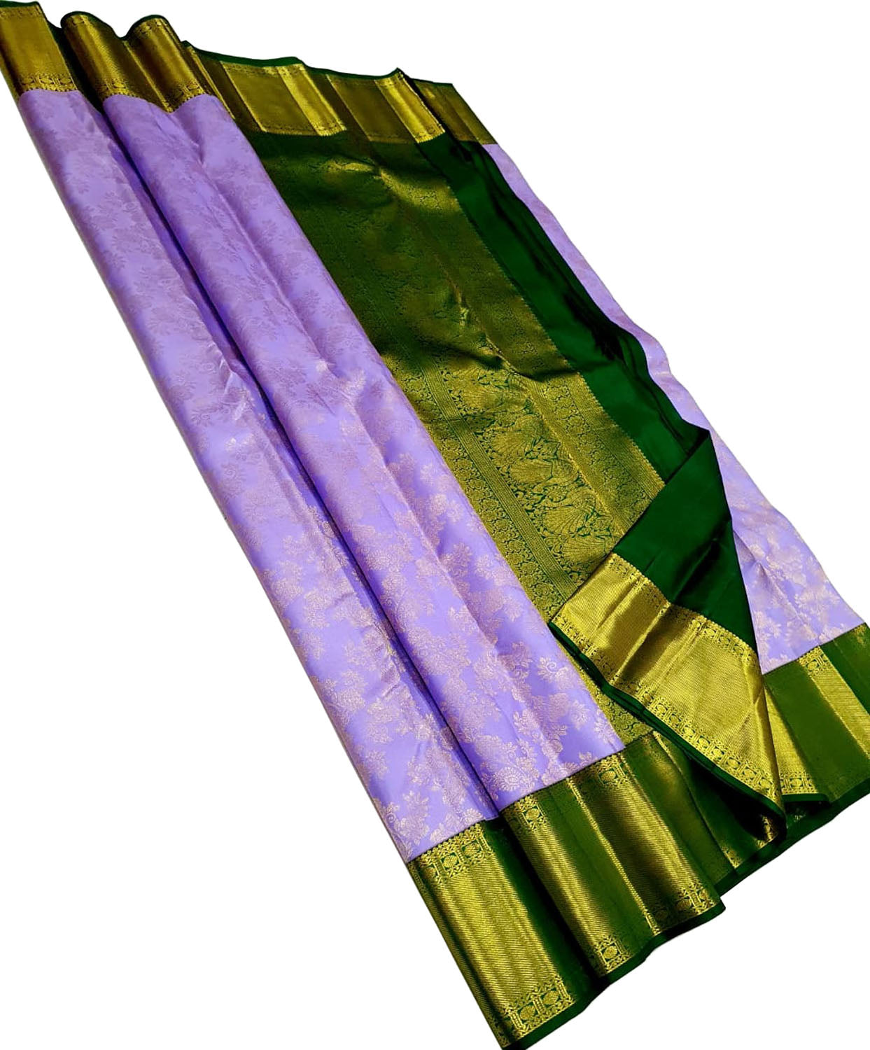 Exquisite Purple Handloom Kanjeevaram Silk Saree - Luxurion World