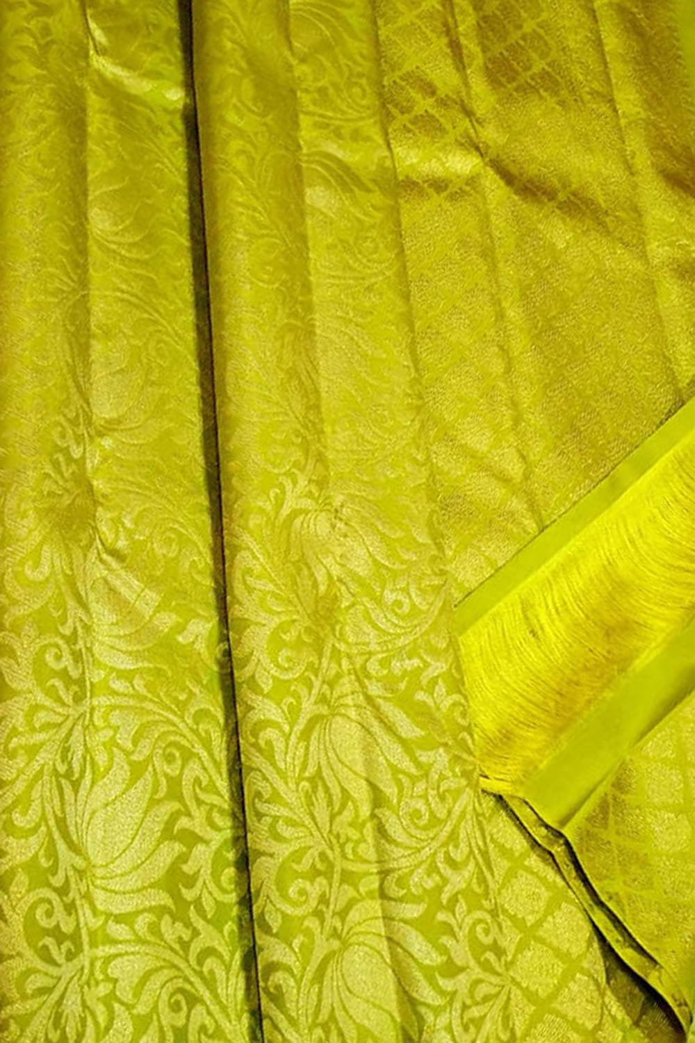 Green Pure Silk Kanjeevaram Handloom Korvai Saree - Luxurion World