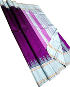Pink Pure Kanjivaram Silk Korvai Handloom Saree - Luxurion World
