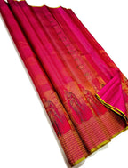 Pink Pure Kanjivaram Tissue Silk Handloom Saree - Luxurion World