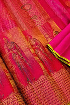 Pink Pure Kanjivaram Tissue Silk Handloom Saree - Luxurion World