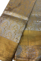 Luxurious Golden Pure Tissue Silk With Real Gold Zari Handloom Kanjeevaram Saree - Luxurion World