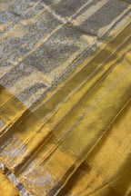 Luxurious Golden Pure Tissue Silk With Real Gold Zari Handloom Kanjeevaram Saree - Luxurion World