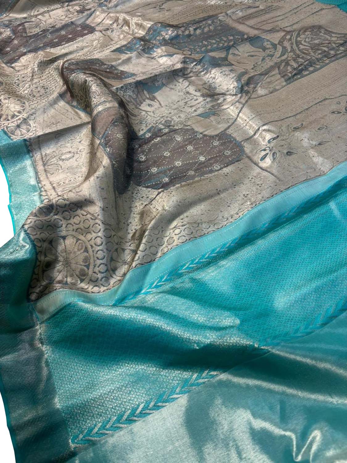 Elegant Grey Pure Tissue Silk Handloom Kanjeevaram Saree - Luxurion World