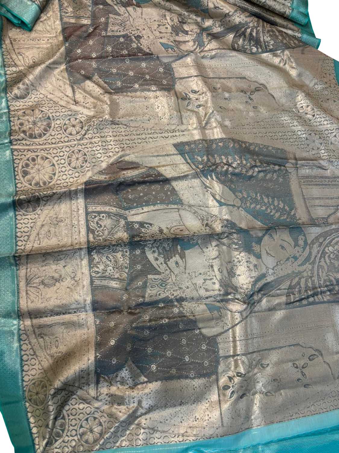Elegant Grey Pure Tissue Silk Handloom Kanjeevaram Saree - Luxurion World