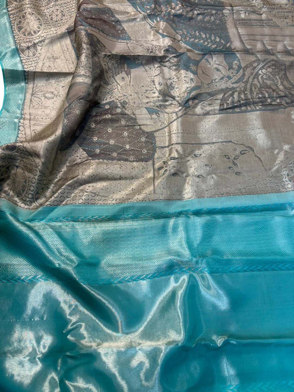 Elegant Grey Pure Tissue Silk Handloom Kanjeevaram Saree - Luxurion World