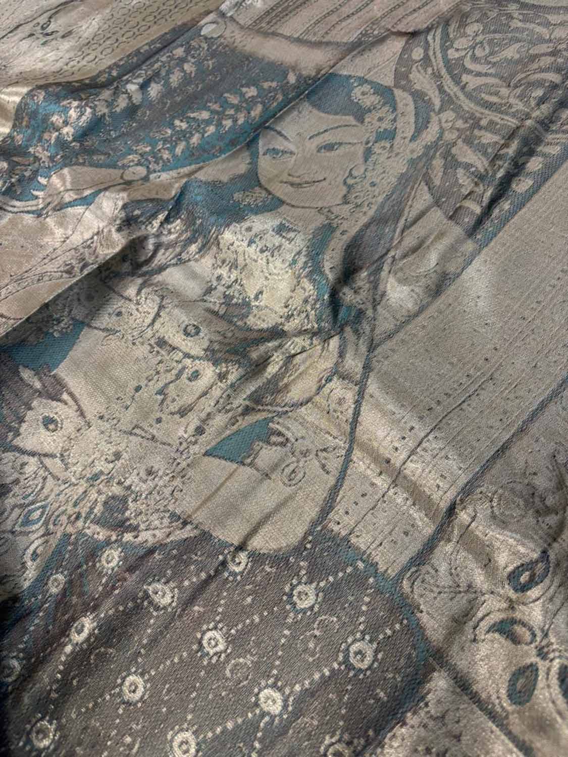 Elegant Grey Pure Tissue Silk Handloom Kanjeevaram Saree - Luxurion World