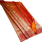 Golden & Red Handloom Kanjeevaram Pure Silk Saree - Luxurion World