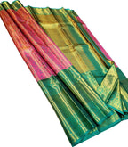 Exquisite Pink Handloom Kanjeevaram Pure Silk Saree - Luxurion World
