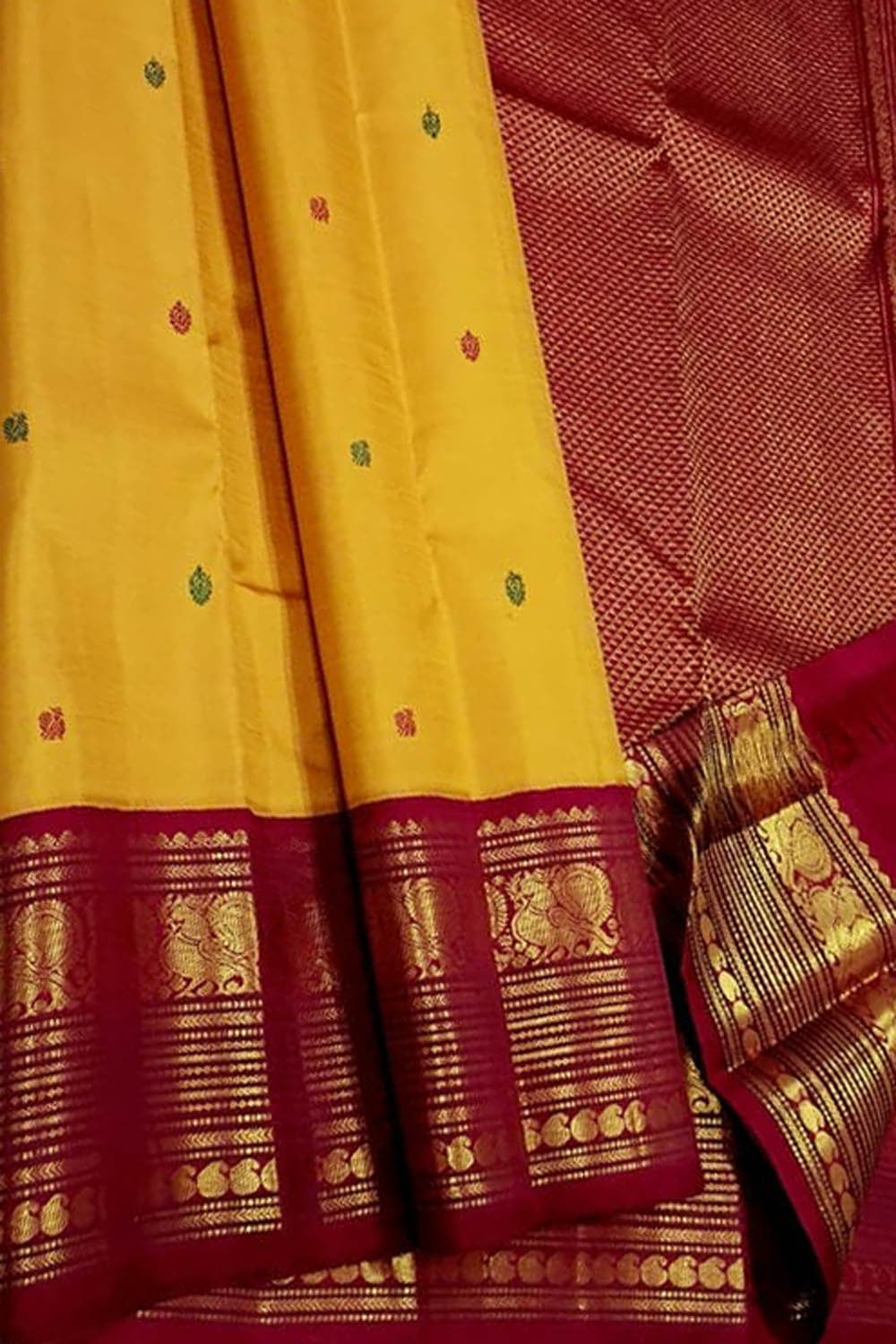 Yellow Handloom Kanjeevaram Pure Silk Saree