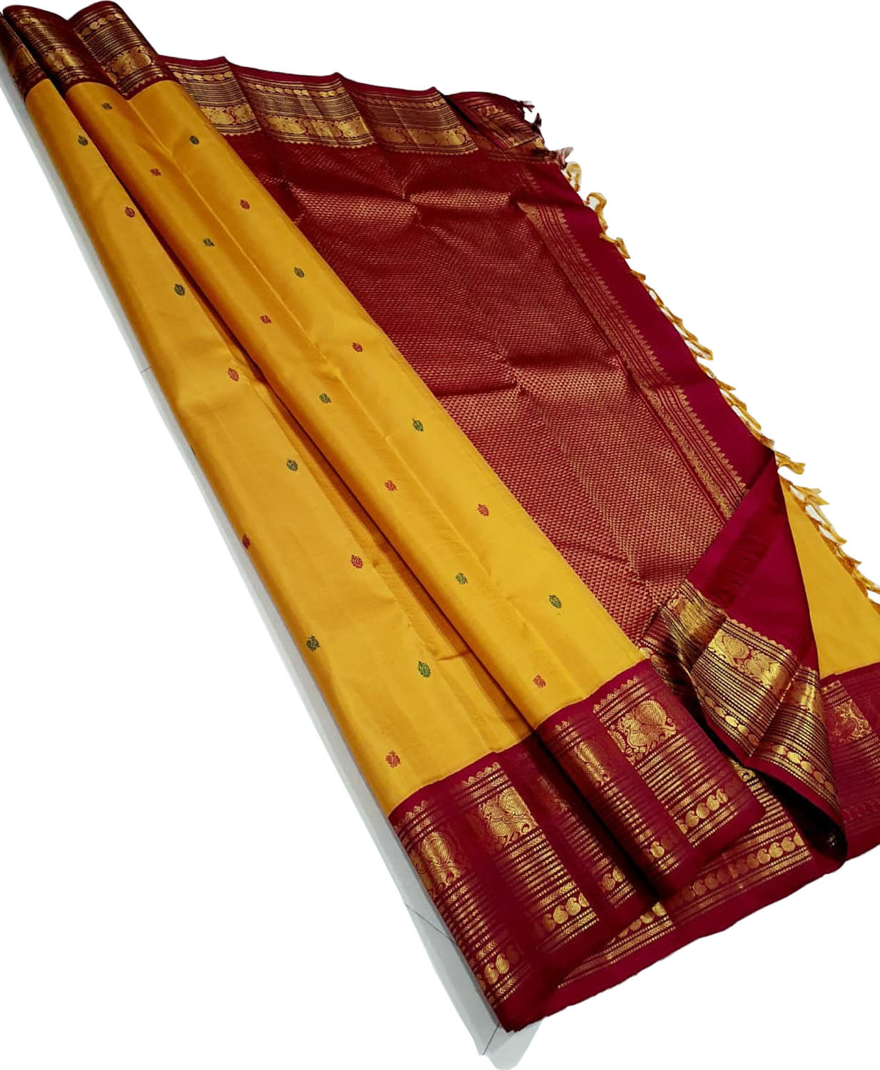 Yellow Handloom Kanjeevaram Pure Silk Saree