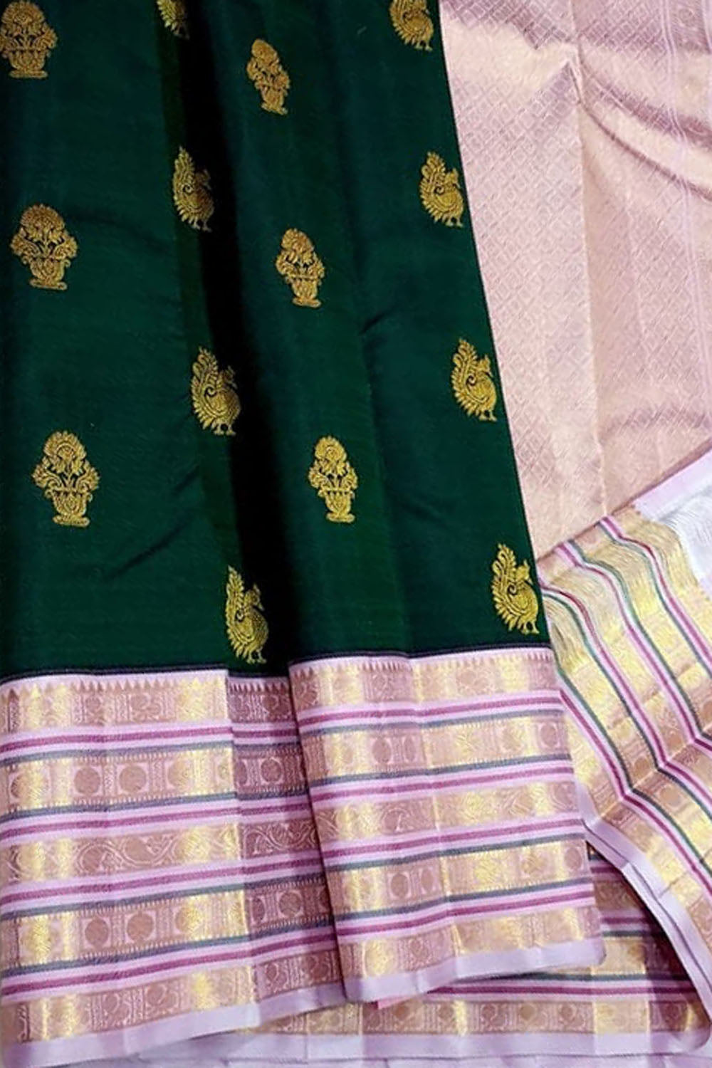 Green Handloom Kanjeevaram Pure Silk Saree