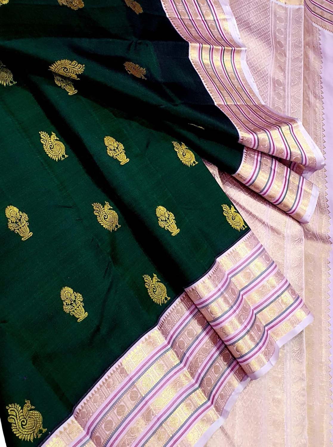 Green Handloom Kanjeevaram Pure Silk Saree
