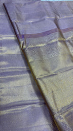 Purple Kanjeevaram Pure Tissue Silk Saree — Zari Border, Festive