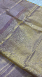 Purple Kanjeevaram Pure Tissue Silk Saree — Zari Border, Festive