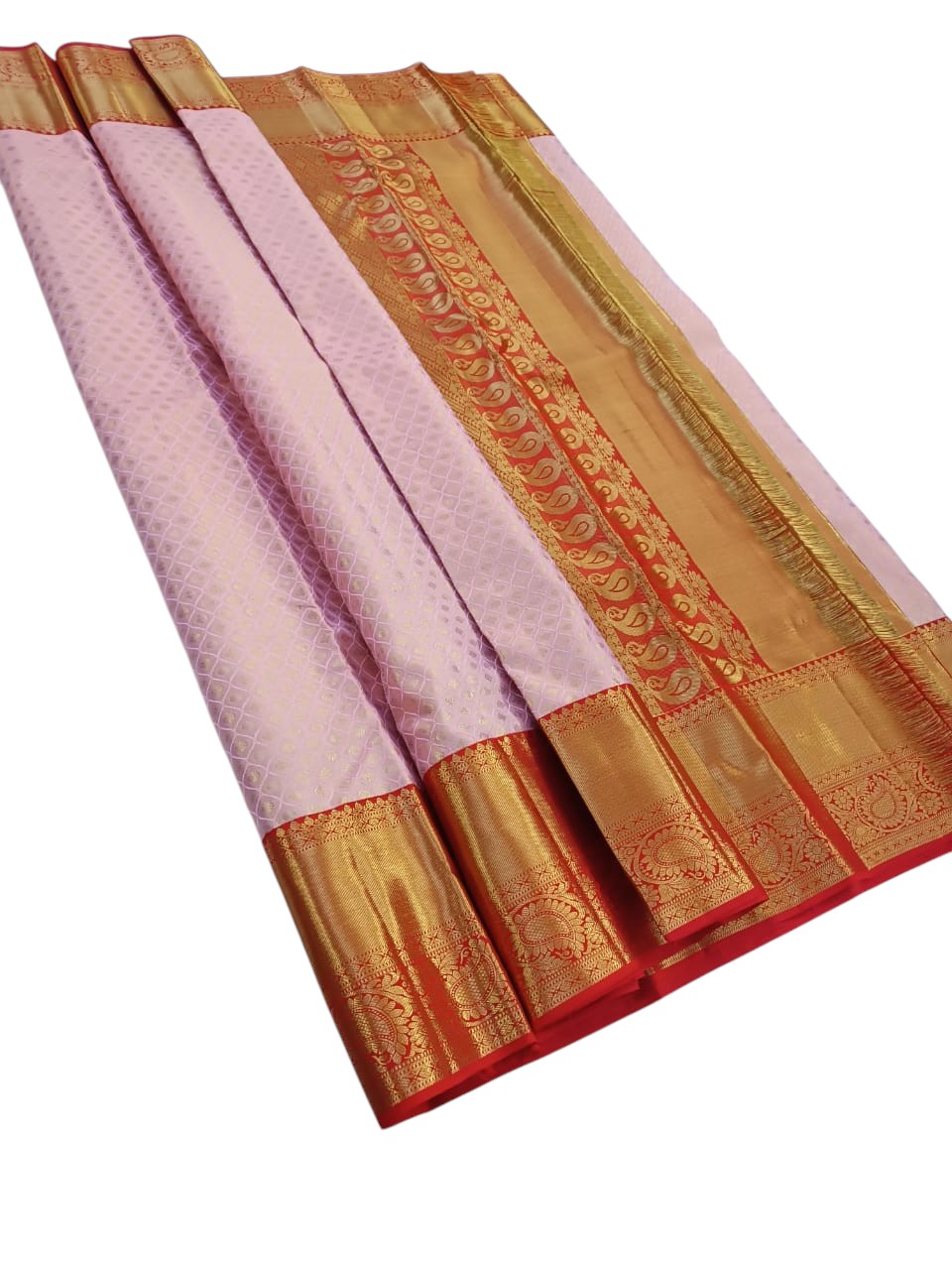 Pink Handloom Kanjeevaram Pure Silk Saree - Luxurion World