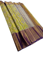 Green Handloom Kanjeevaram Pure Silk Saree - Luxurion World