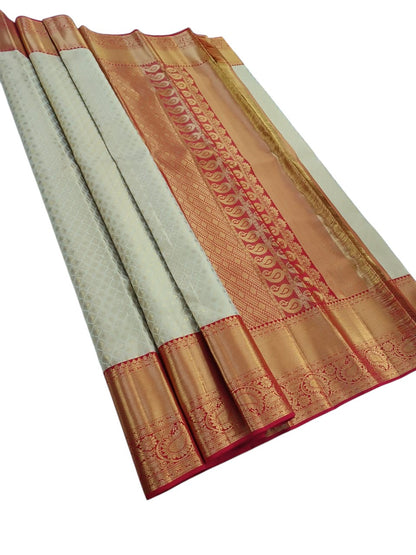 Pastel Handloom Kanjeevaram Pure Silk Saree - Luxurion World