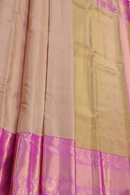 Peach Handloom Kanjeevaram Pure Silk Saree - Luxurion World