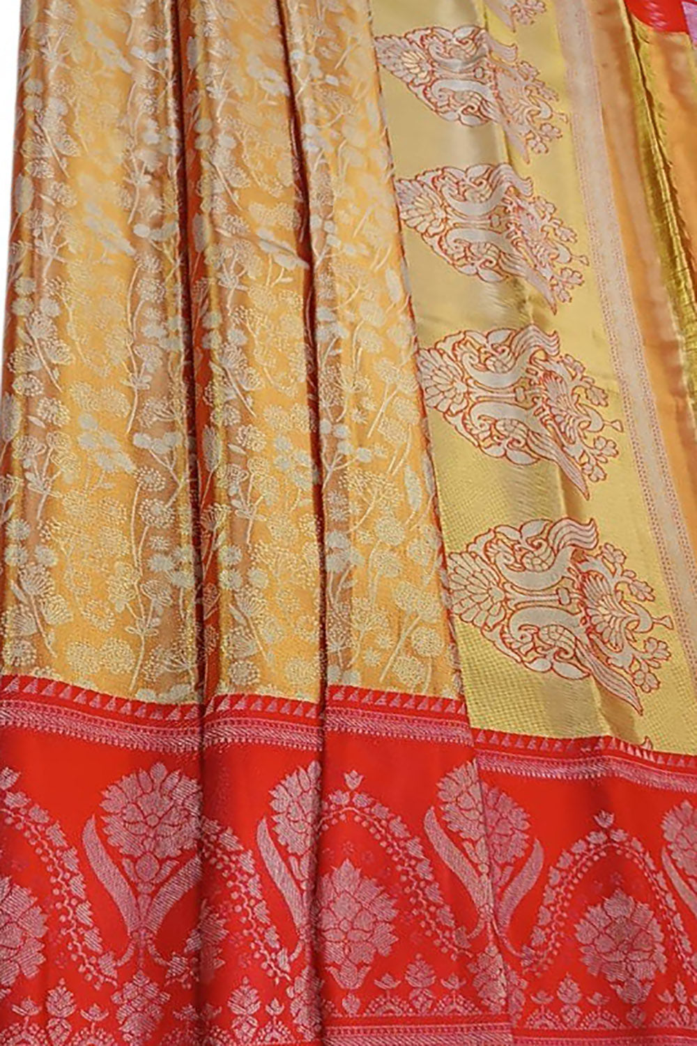 Golden Handloom Kanjeevaram Pure Silk Saree - Luxurion World