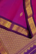 Beautiful Pink Pure Silk Kanjeevaram Handloom Narrow Border Saree - Luxurion World