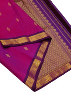 Beautiful Pink Pure Silk Kanjeevaram Handloom Narrow Border Saree - Luxurion World