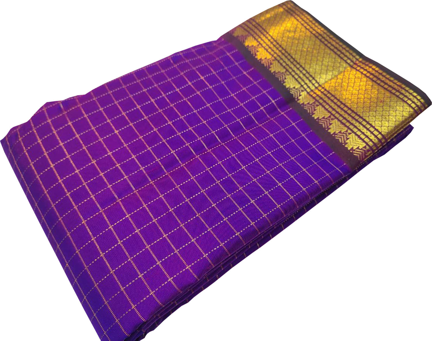 Exquisite Purple Pure Silk Kanjeevaram Handloom Narrow Border Saree - Luxurion World