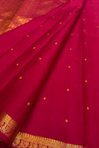 Pink Pure Silk Kanjeevaram Handloom Narrow Border Saree - Luxurion World