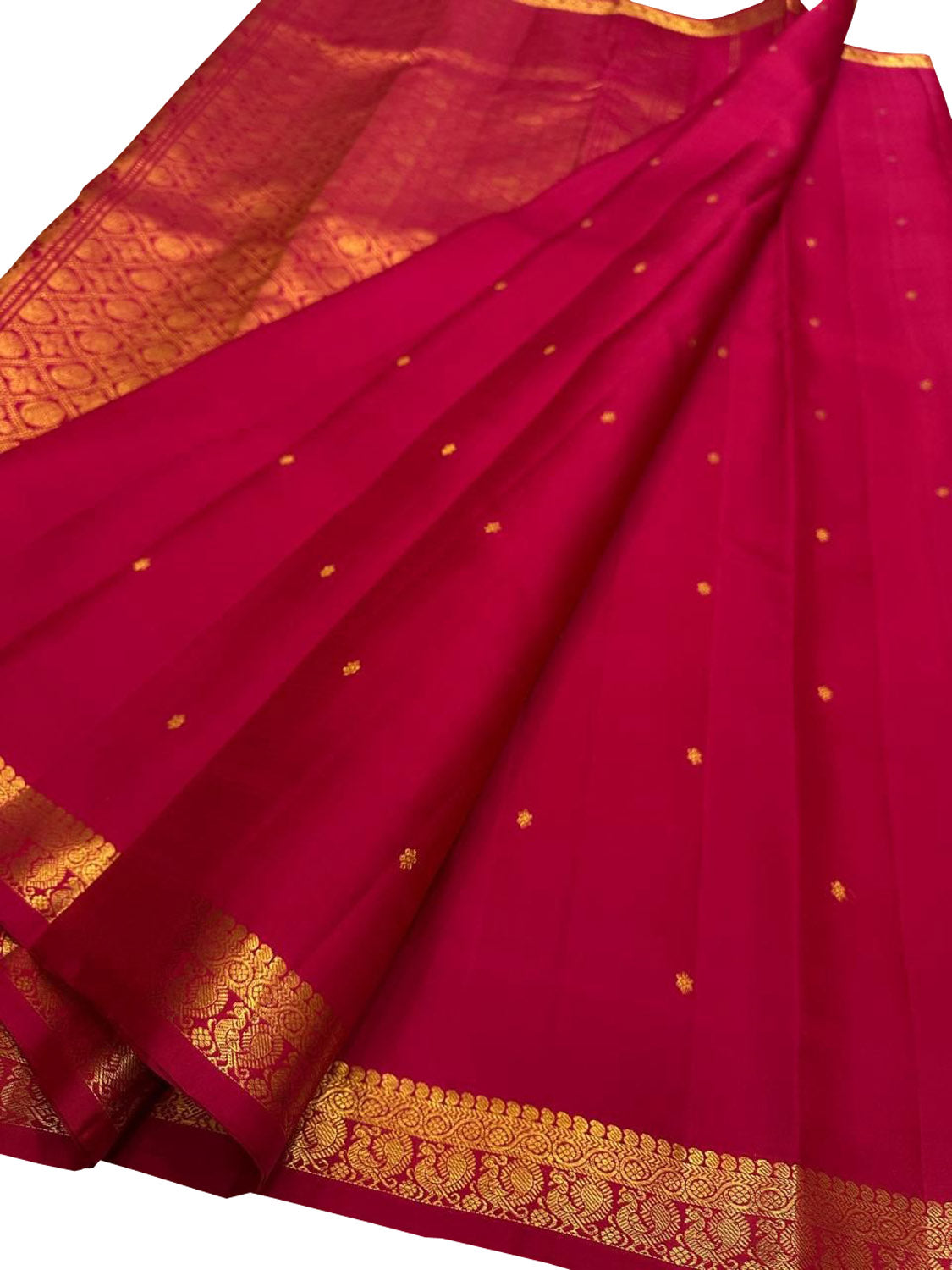 Pink Pure Silk Kanjeevaram Handloom Narrow Border Saree - Luxurion World