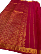 Pink Pure Silk Kanjeevaram Handloom Narrow Border Saree - Luxurion World
