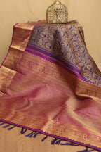 Blue Handloom Kanjeevaram Pure Silk Saree - Luxurion World