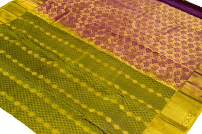 Green Kanjeevaram Handloom Pure Silk Saree - Luxurion World