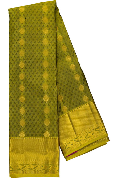 Green Kanjeevaram Handloom Pure Silk Saree - Luxurion World