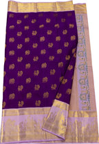 Purple Kanjeevaram Handloom Pure Silk Saree - Luxurion World