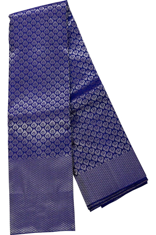 Blue Kanjeevaram Handloom Pure Silk Saree - Luxurion World